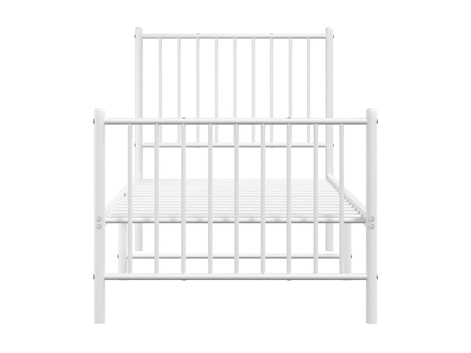 Lit-80x200 cm métal avec tête de lit/pied de lit blanc EGGB16735