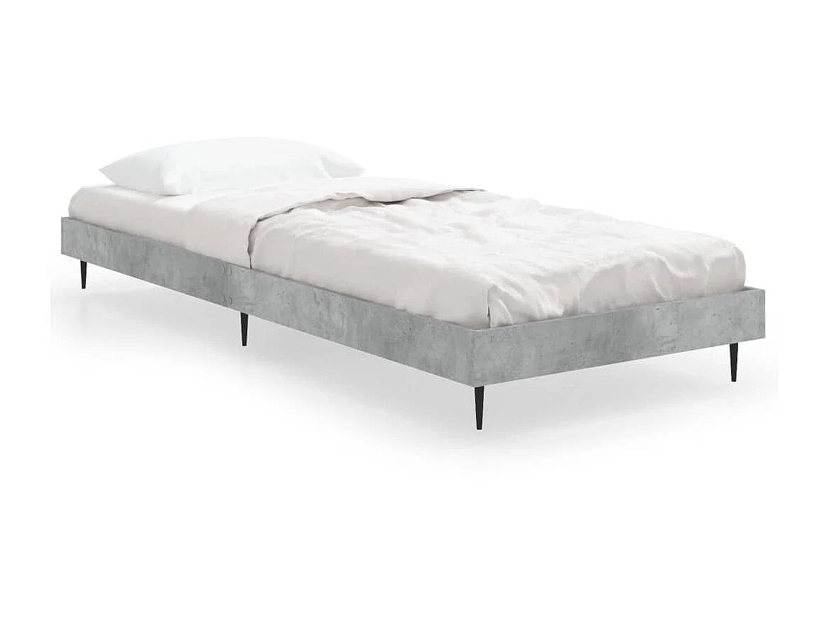 Bedframe bewerkt hout betongrijs 75x190 cm NL20346
