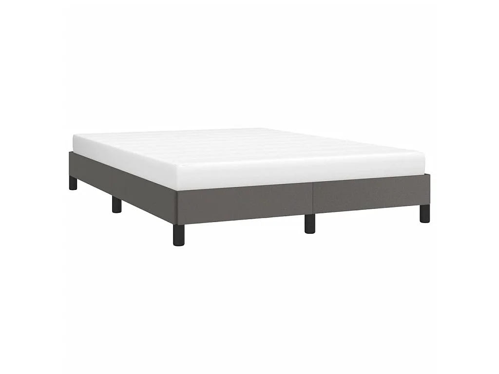 Cama 140x200 cm couro artificial cinzento PT133774