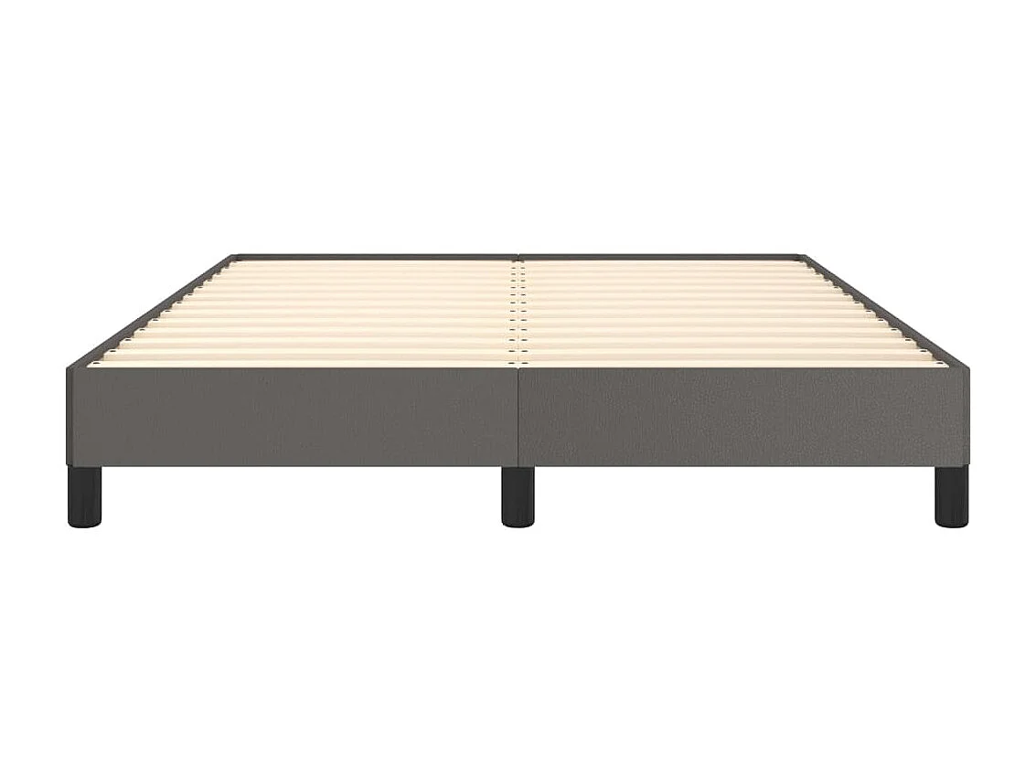 Cama 140x200 cm couro artificial cinzento PT133774