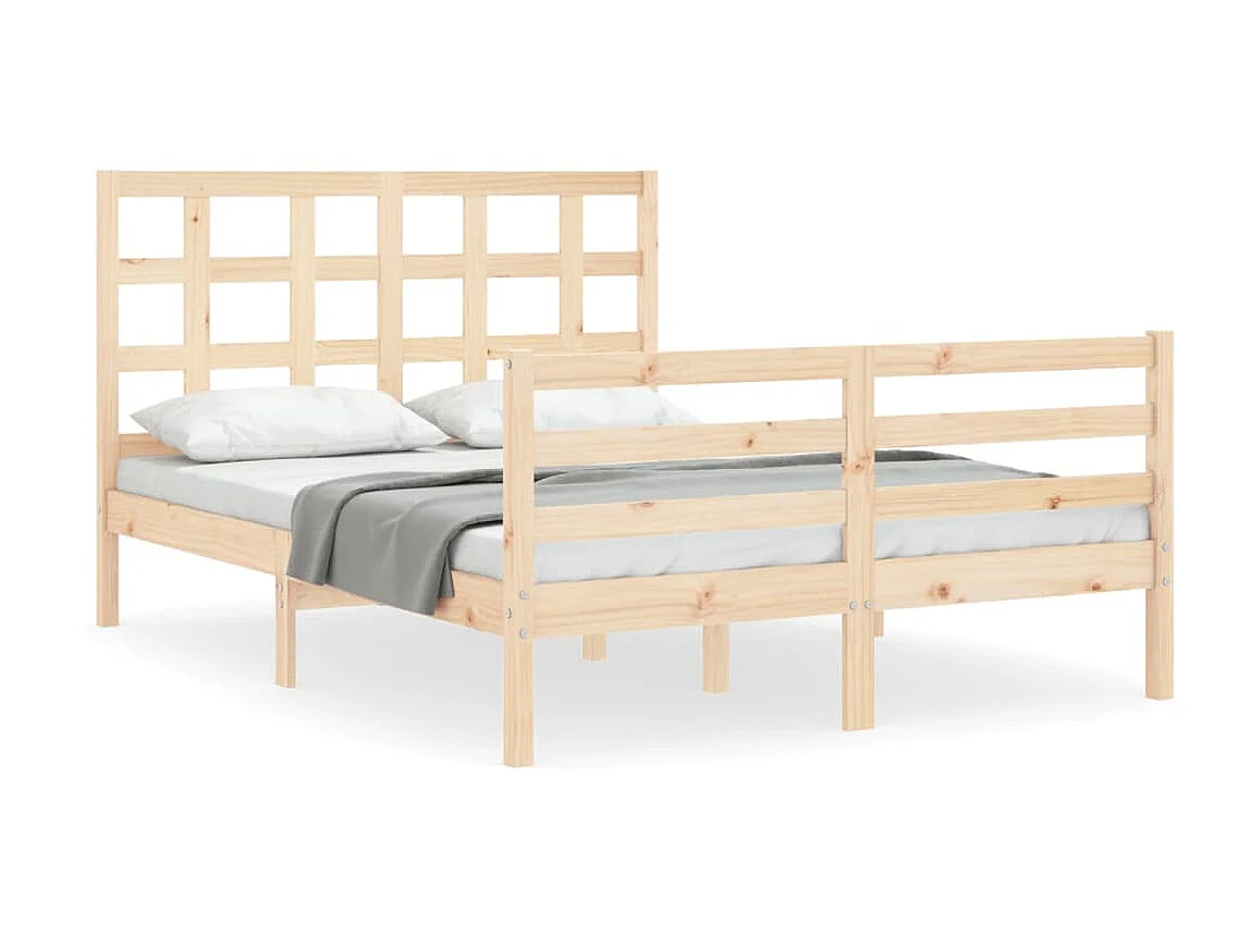 Lit-120x200 cm avec tête de lit bois massif EGGB79312