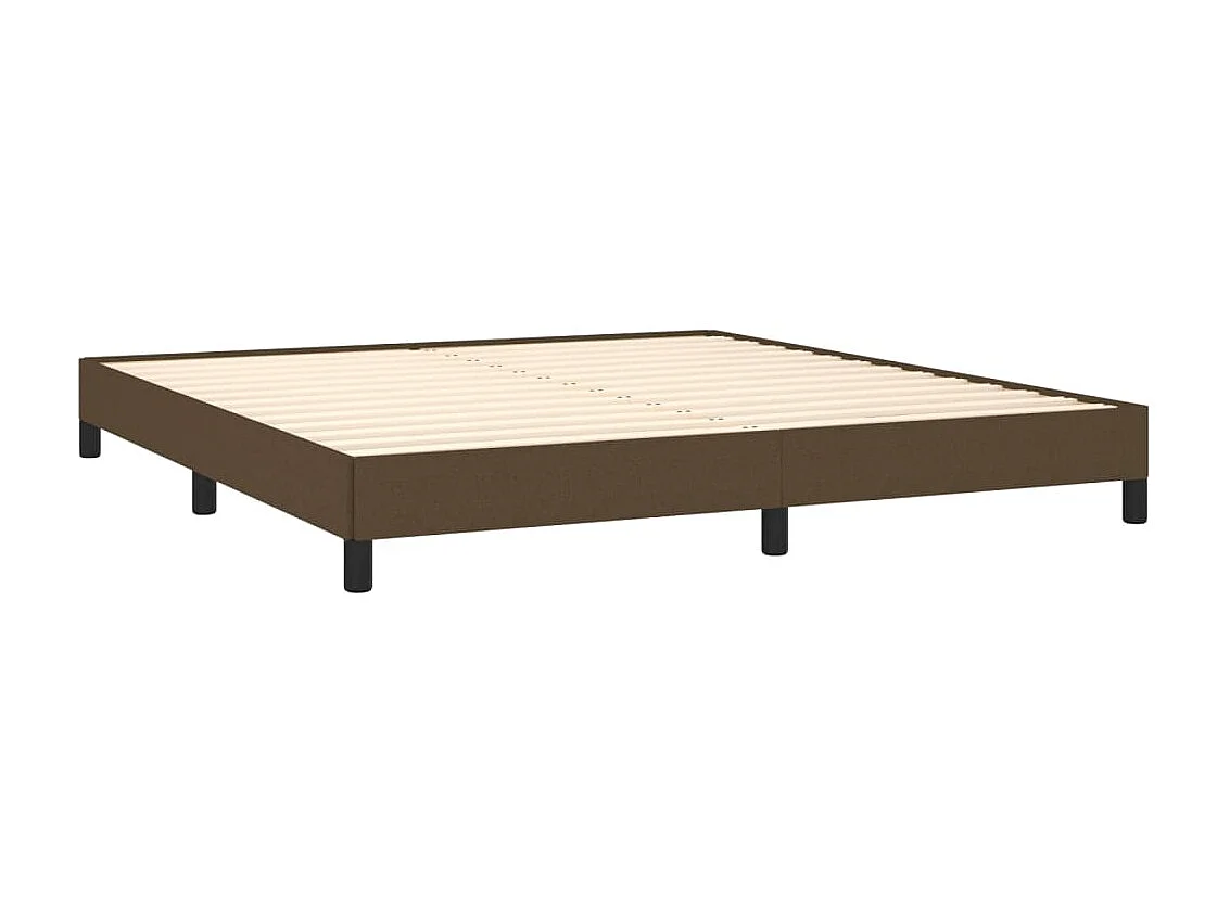 Cama 160x200 cm tecido castanho-escuro PT502158