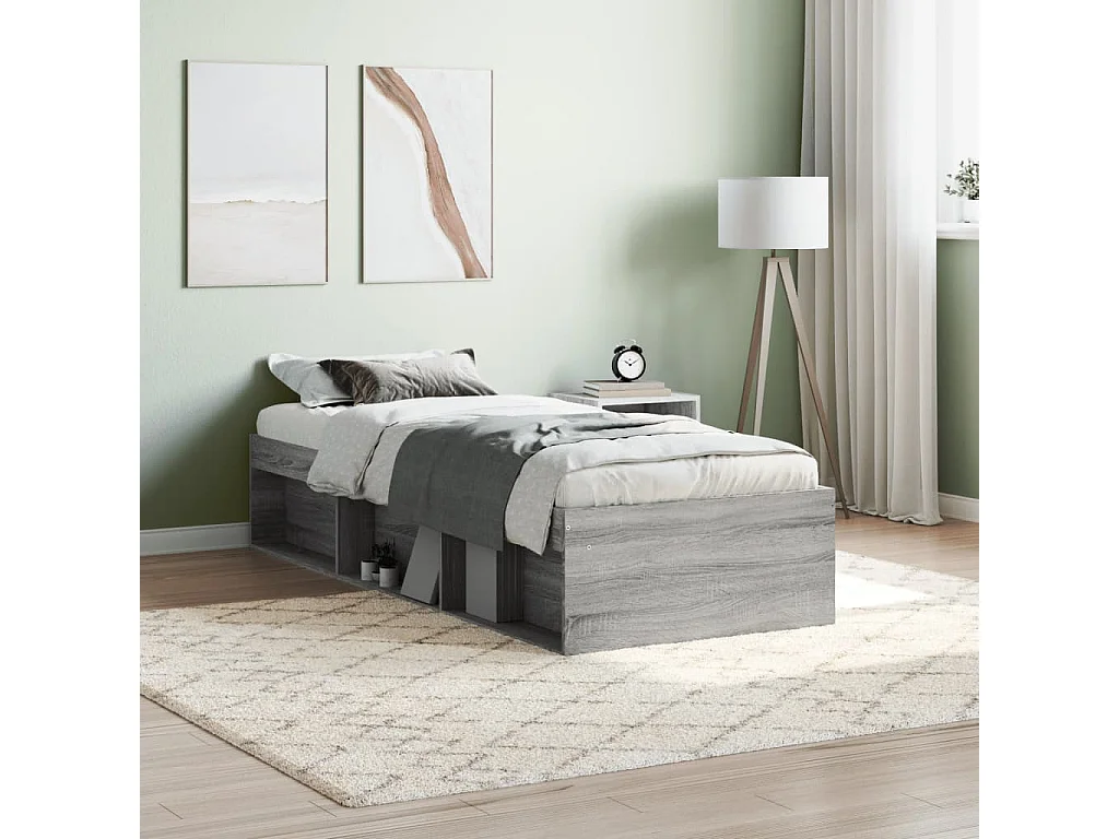 Cama solteiro 75x190 cm cinzento sonoma PT396284