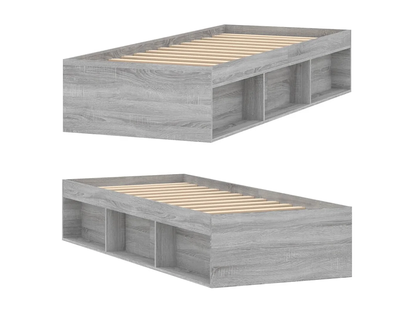 Cama solteiro 75x190 cm cinzento sonoma PT396284