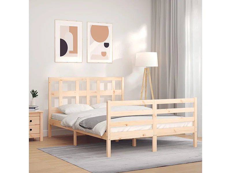 Lit-120x190 cm avec tête de lit petit double bois massif EGGB41283