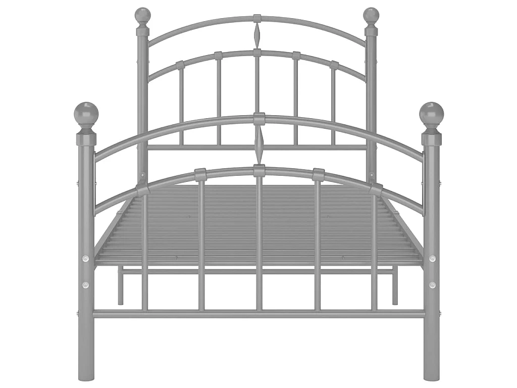 Lit-90x200 cm Gris Métal EGGB46806