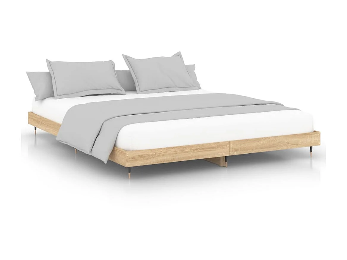 Cama 120x200 cm madera de ingeniería roble Sonoma ES28239