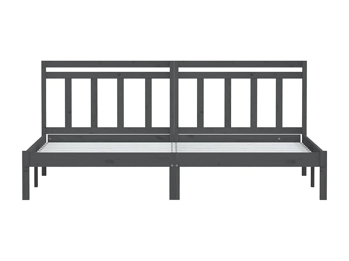 Lit-200x200 cm Gris Bois de pin massif EGGB27400
