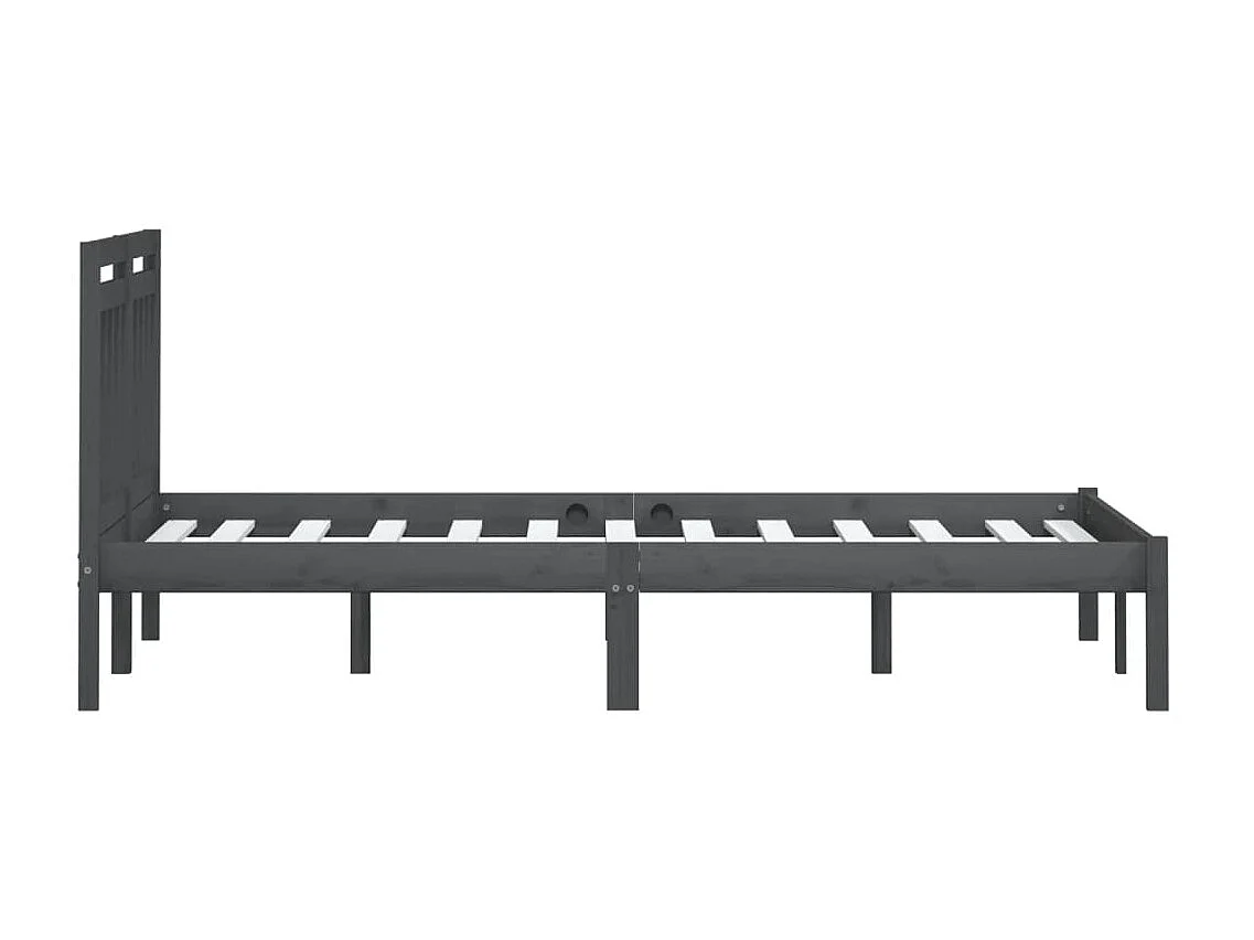 Lit-200x200 cm Gris Bois de pin massif EGGB27400