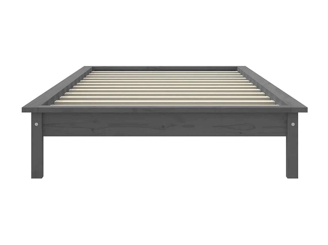 Lit-90x200 cm Gris Bois de pin massif EGGB97074