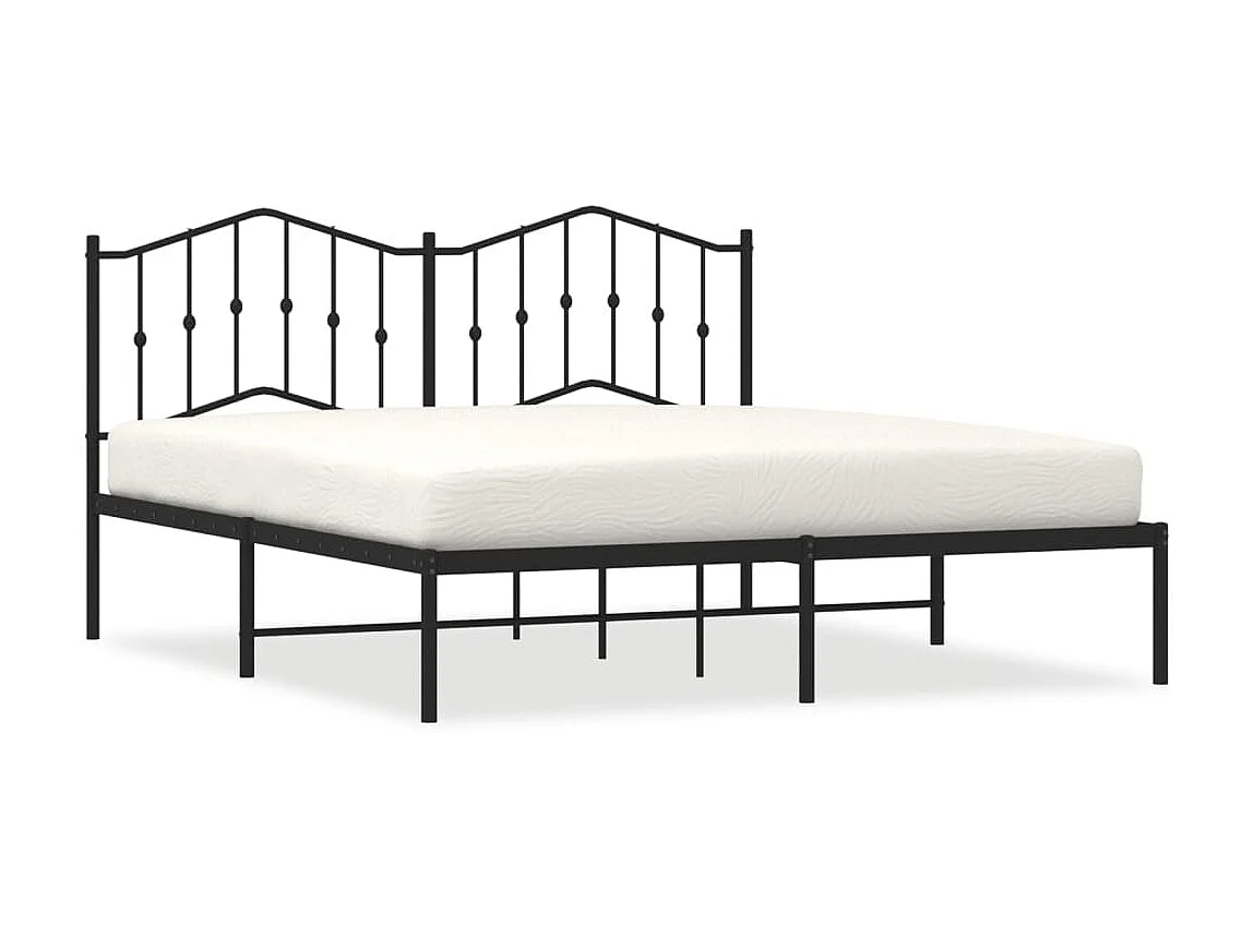 Cama com cabeceira 183x213 cm metal preto PT642750