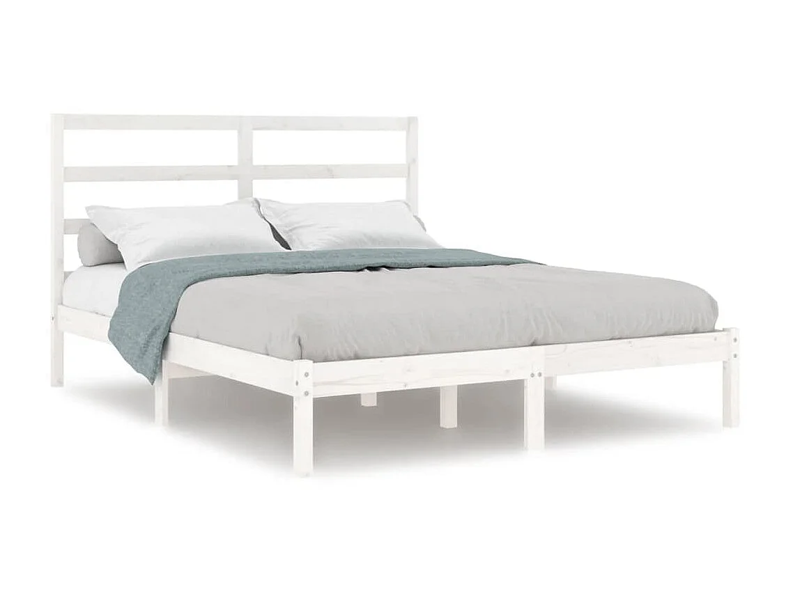 Bedframe massief hout wit 120x190 cm NL92666