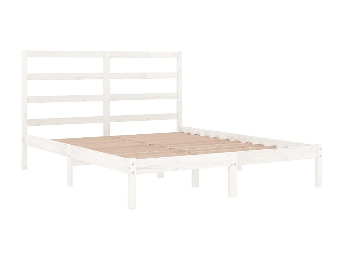 Bedframe massief hout wit 120x190 cm NL92666