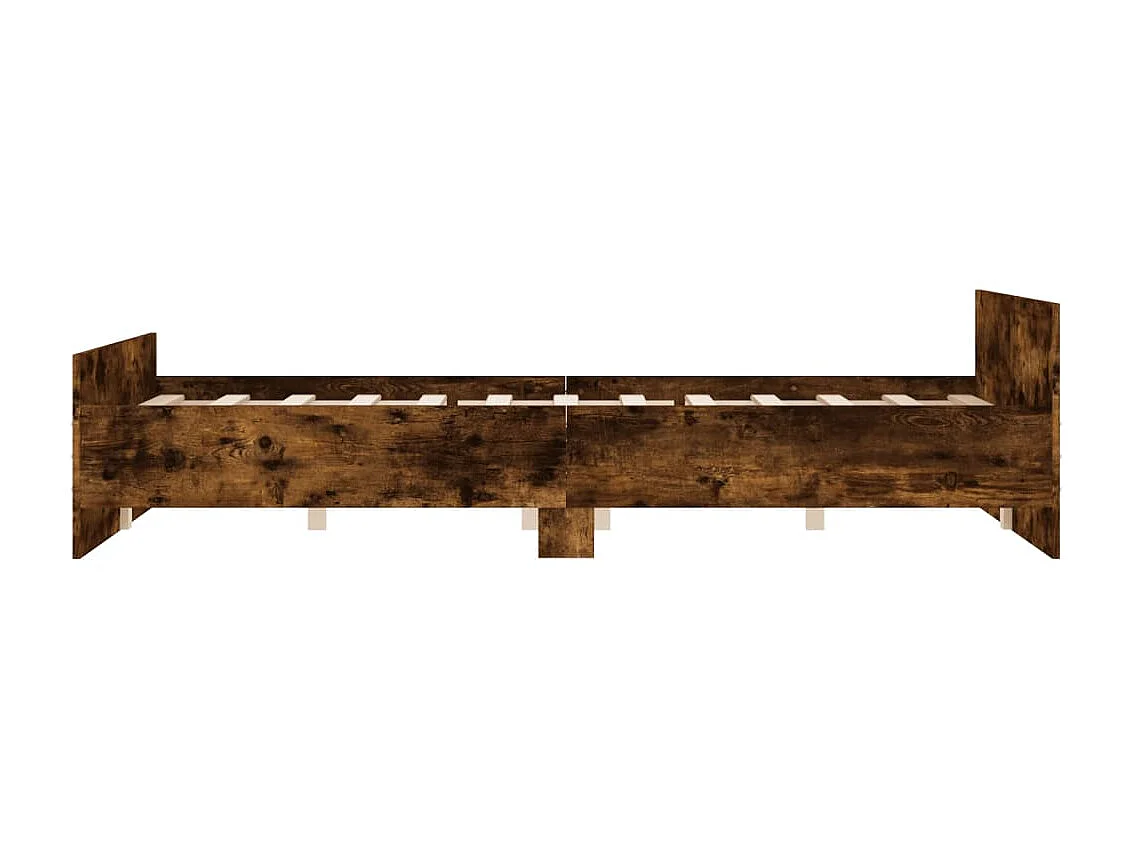 Cama 120x200 cm con cabecero piecero roble ahumado ES54017