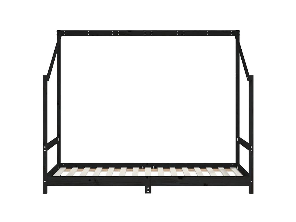 Cama 90x190 cm para niños madera de pino negro ES19687