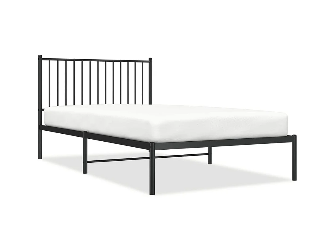 Cama 100x200 cm con cabecero metal negro ES52841