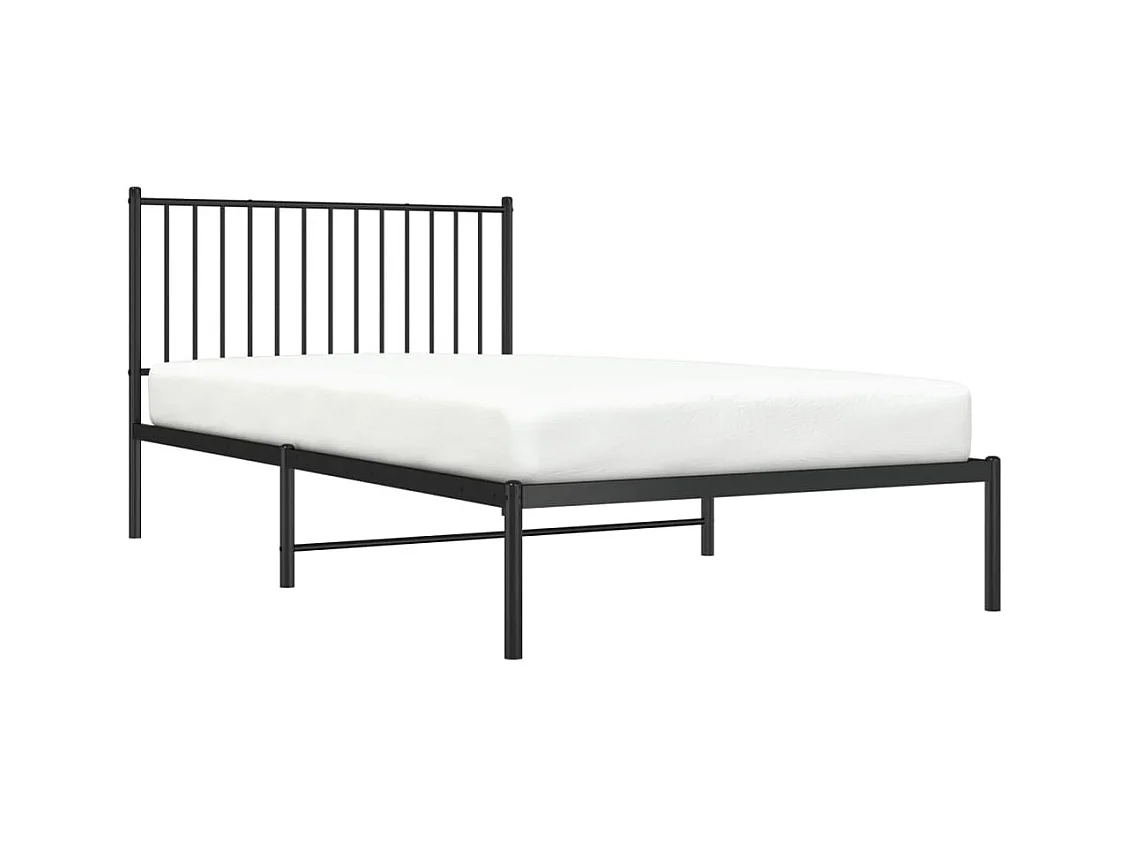Cama 100x200 cm con cabecero metal negro ES52841
