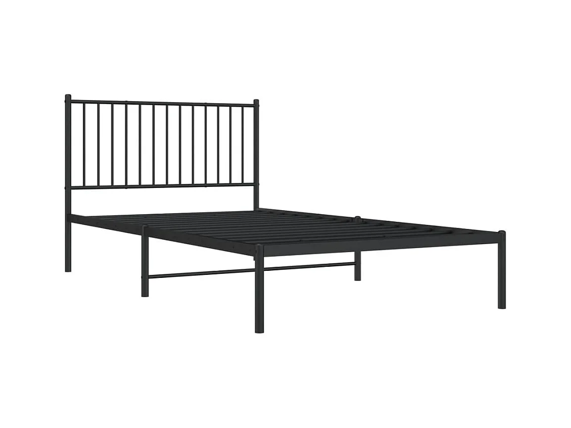 Cama 100x200 cm con cabecero metal negro ES52841