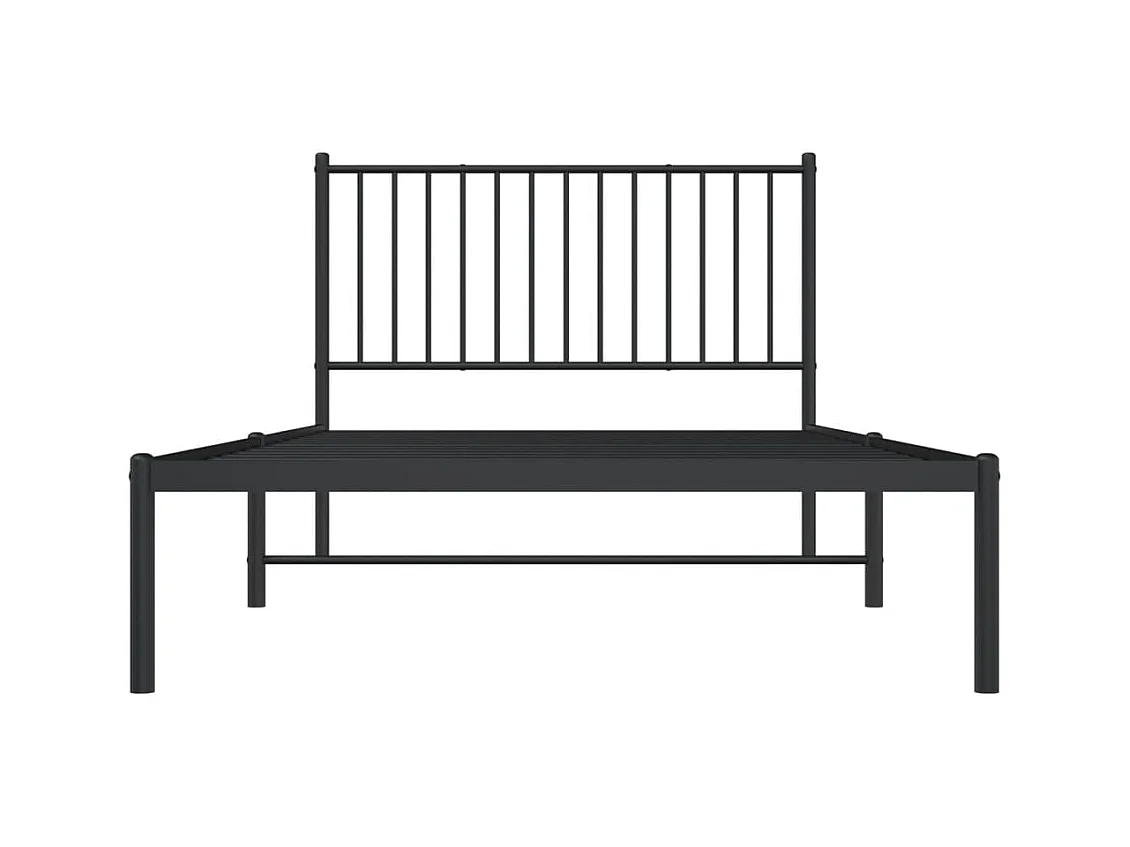 Cama 100x200 cm con cabecero metal negro ES52841