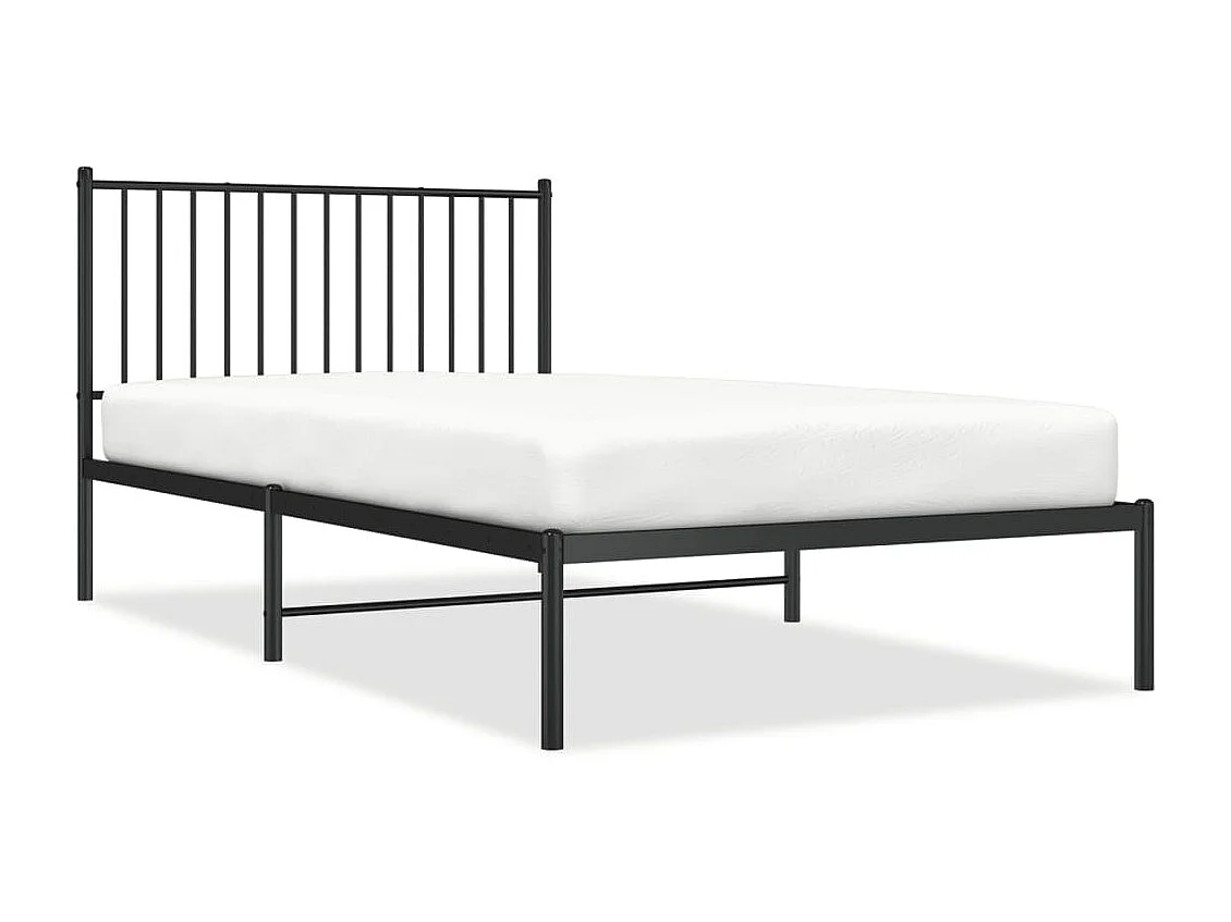 Bedframe met hoofdbord metaal zwart 107x203 cm NL19005