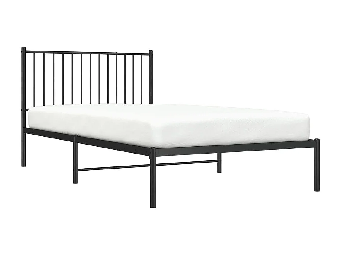 Bedframe met hoofdbord metaal zwart 107x203 cm NL19005