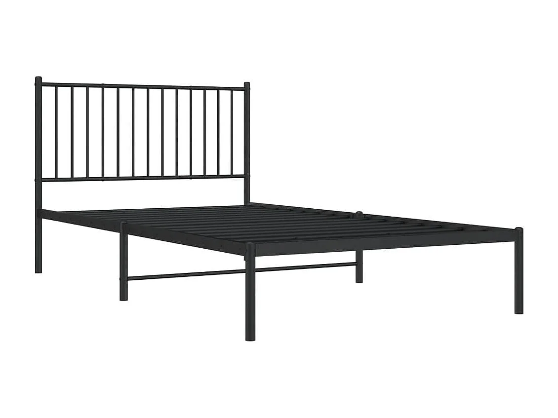 Bedframe met hoofdbord metaal zwart 107x203 cm NL19005