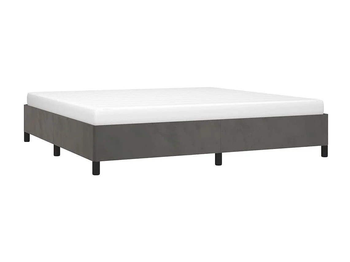 Lit-200x200 cm Gris foncé Velours EGGB57542