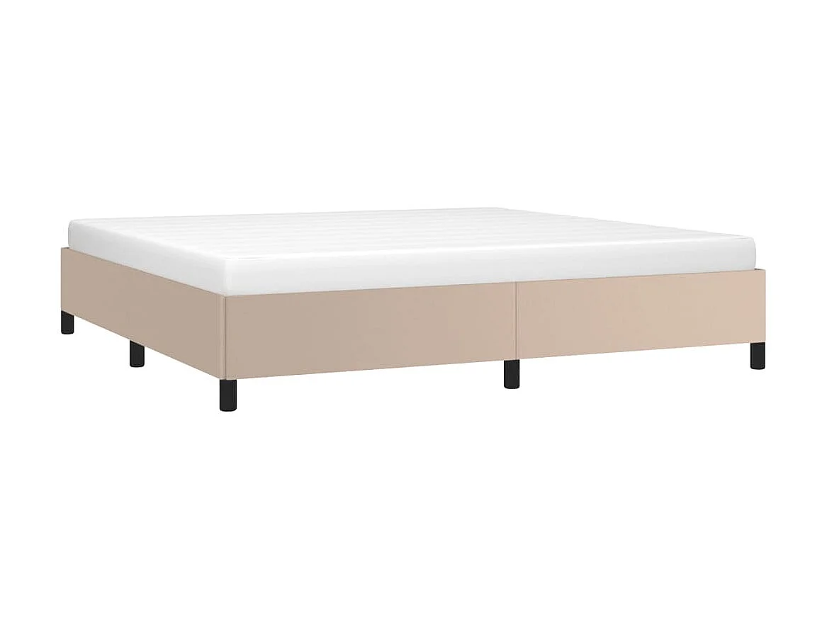 Lit-200x200 cm Cappuccino Similicuir EGGB48542