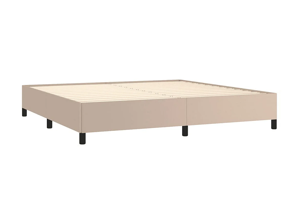 Lit-200x200 cm Cappuccino Similicuir EGGB48542