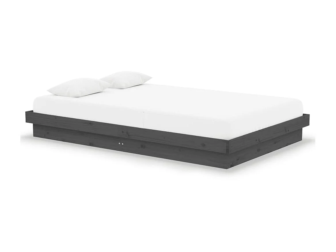 Bedframe massief hout grijs 120x190 cm NL52498