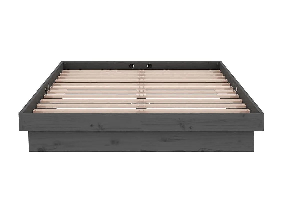 Bedframe massief hout grijs 120x190 cm NL52498
