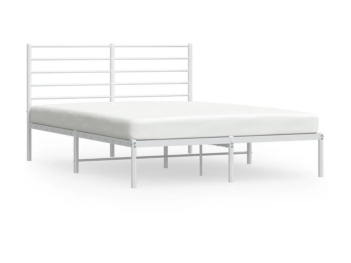 Cama 120x190 cm de metal con cabecero blanca ES43361