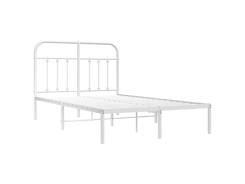 Lit-120x190 cm métal avec tête de lit blanc EGGB68241