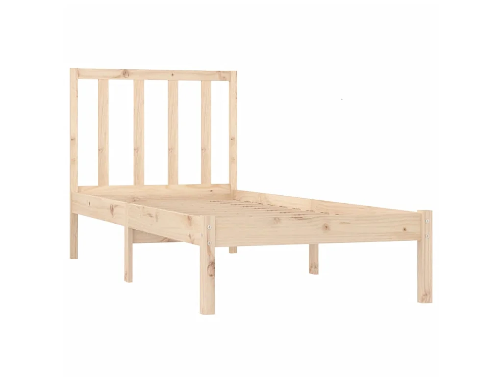 Lit-75x190 cm bois de pin massif petit simple EGGB88014