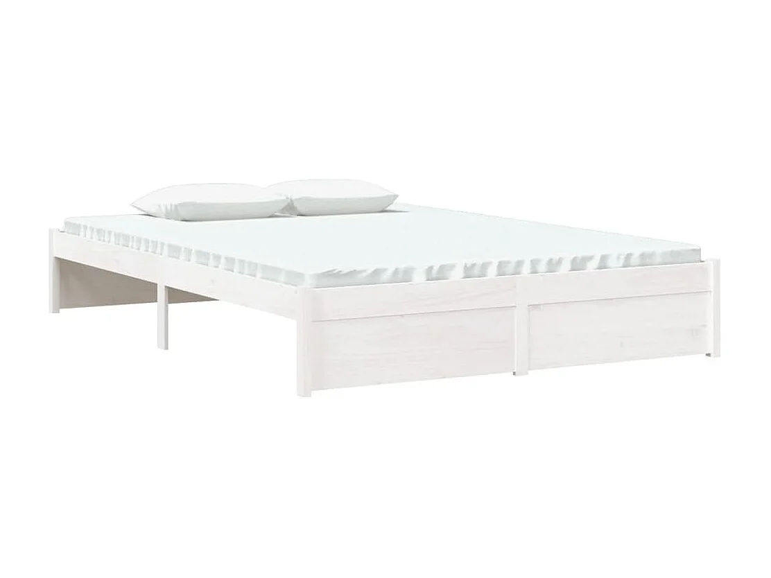 Cama 140x190 cm madeira maciça branco PT747567