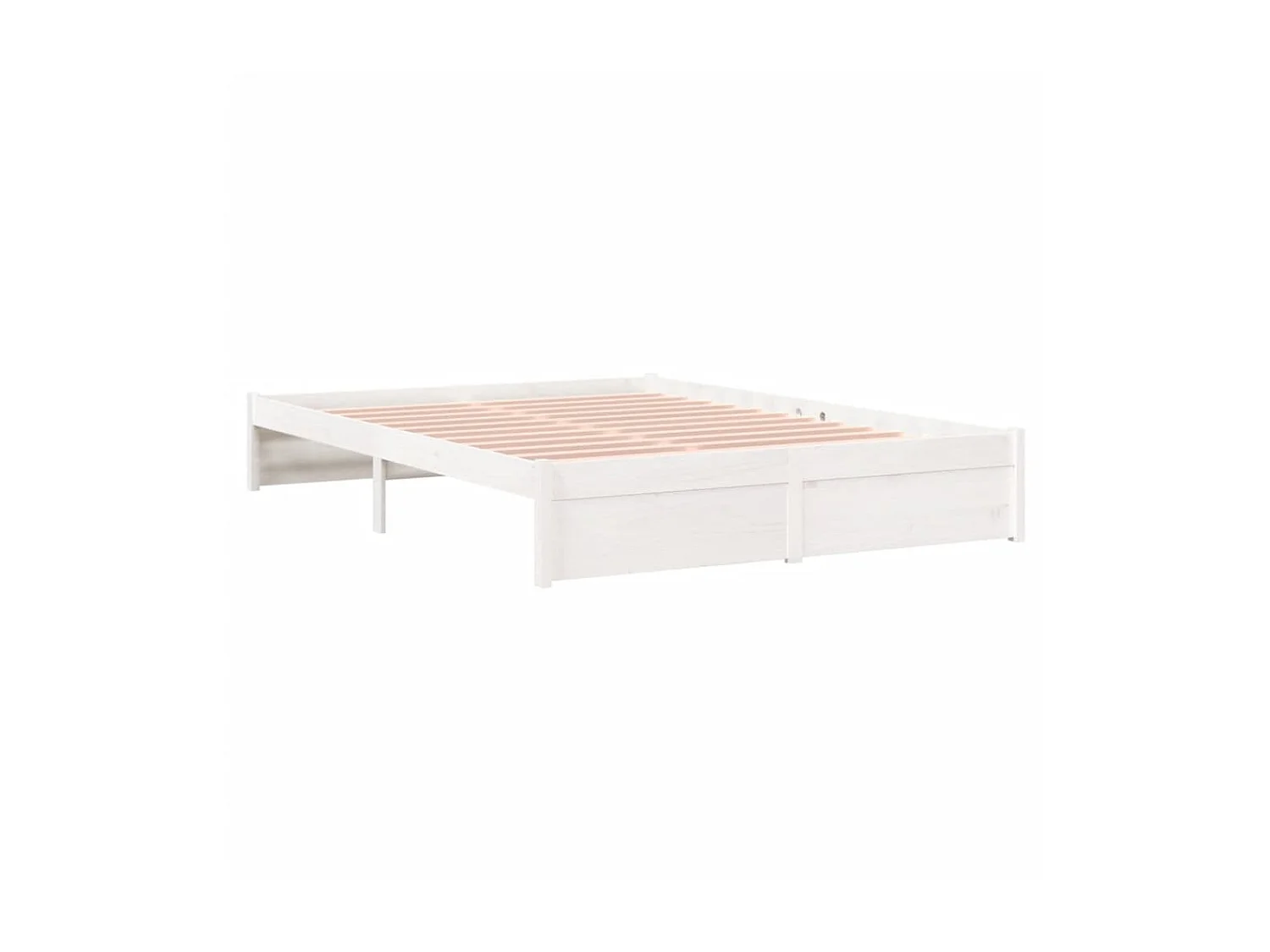 Cama 140x190 cm madeira maciça branco PT747567