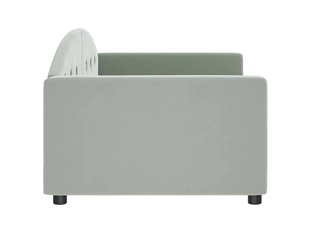 Lit-90x200 cm de repos gris clair velours EGGB80034