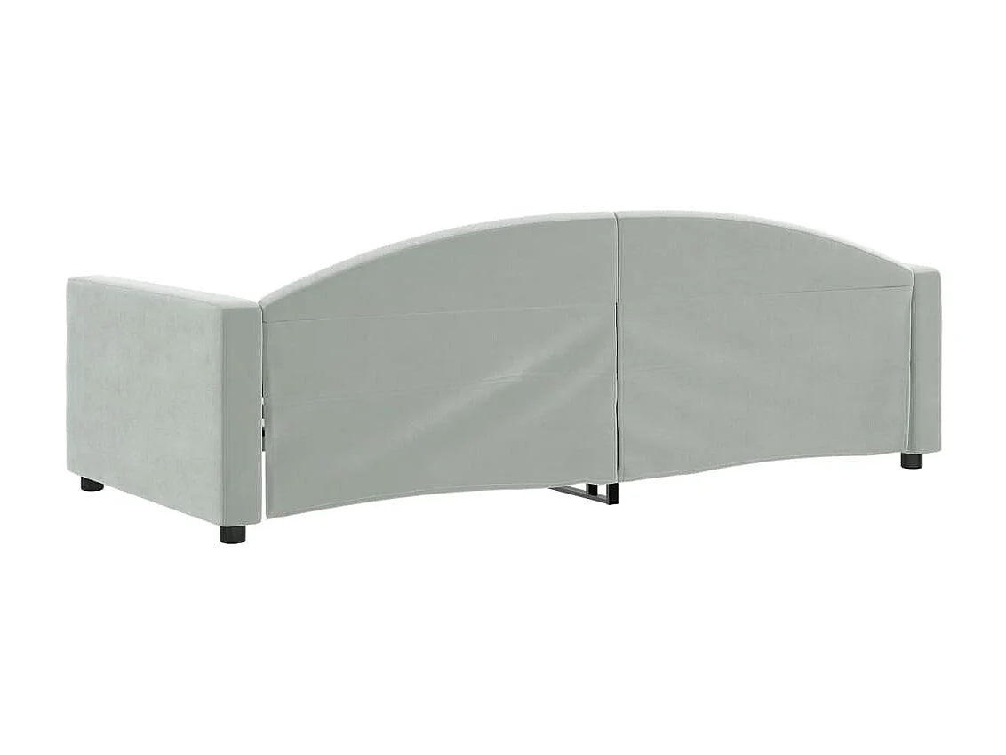 Lit-90x200 cm de repos gris clair velours EGGB80034
