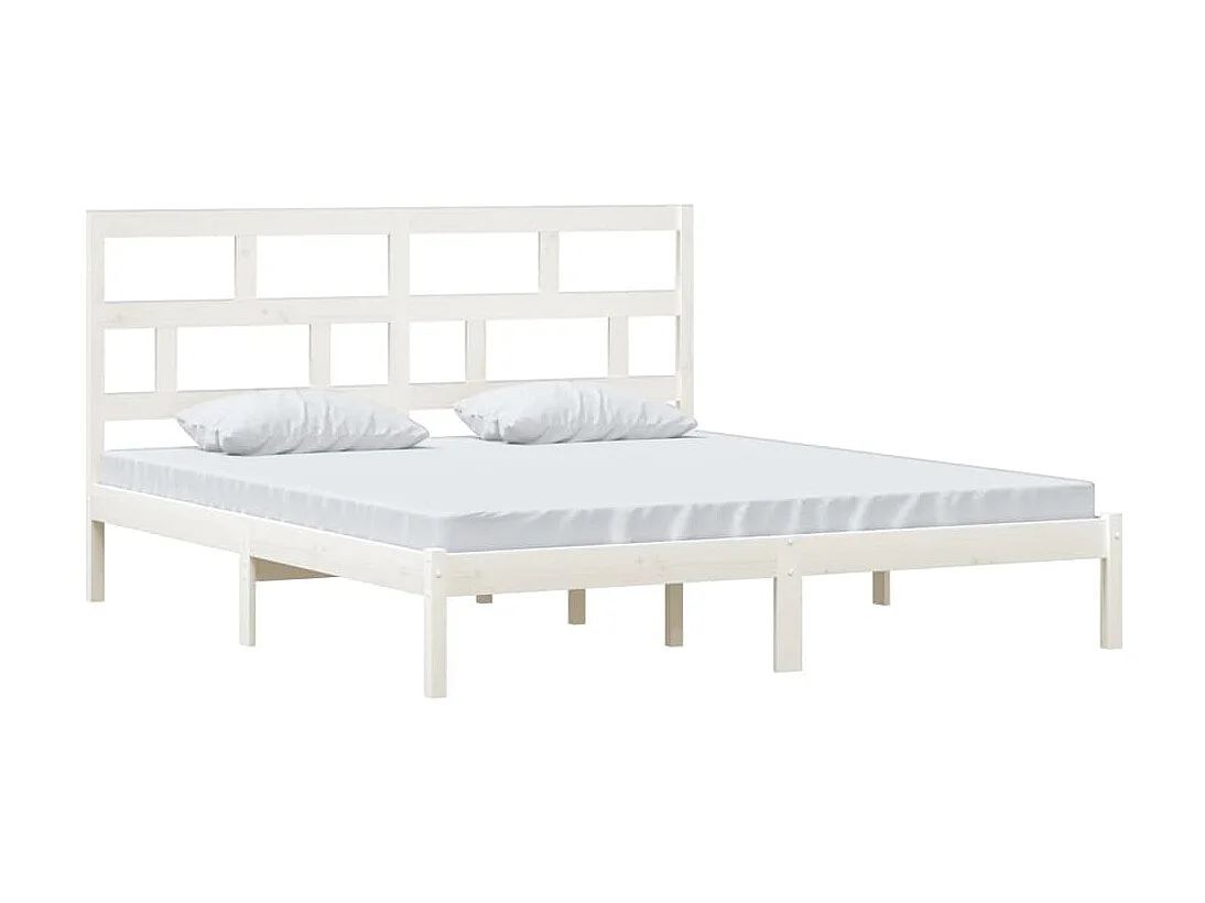 Lit-180x200 cm Blanc Bois massif Super King EGGB59197