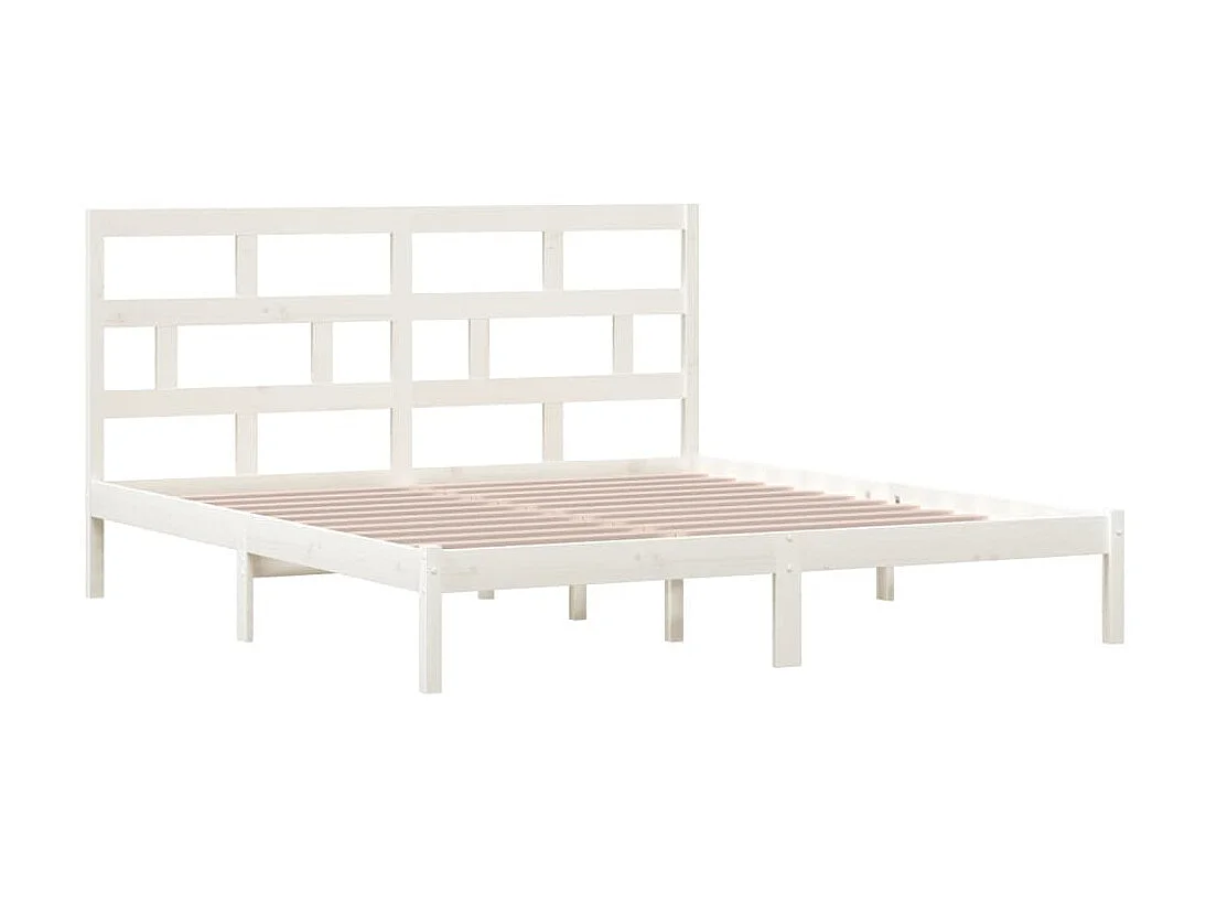 Lit-180x200 cm Blanc Bois massif Super King EGGB59197