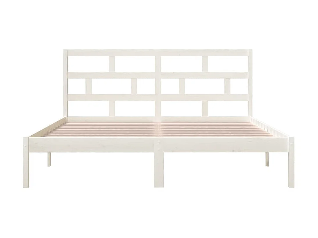 Lit-180x200 cm Blanc Bois massif Super King EGGB59197