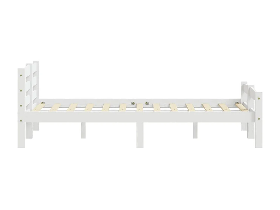 Lit-160x200 cm Blanc Bois de pin massif EGGB21692