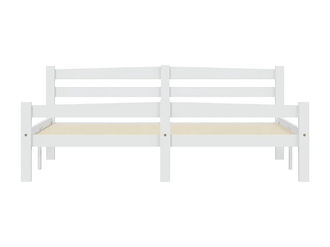 Cama em pinho maciço 160x200 cm branco PT650600