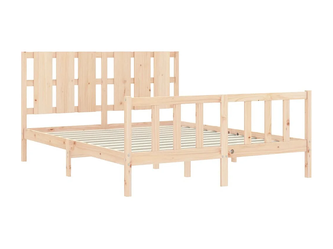 Lit-160x200 cm avec tête de lit bois massif EGGB30268