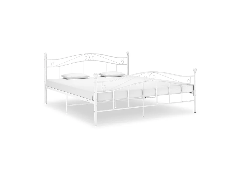 Lit-160x200 cm Blanc Métal EGGB61426