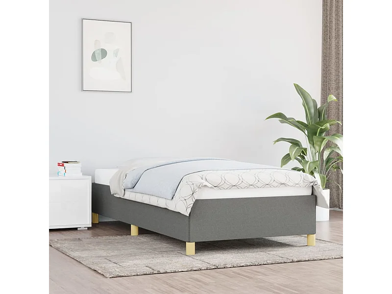 Lit-90x190 cm Gris foncé Tissu EGGB40195
