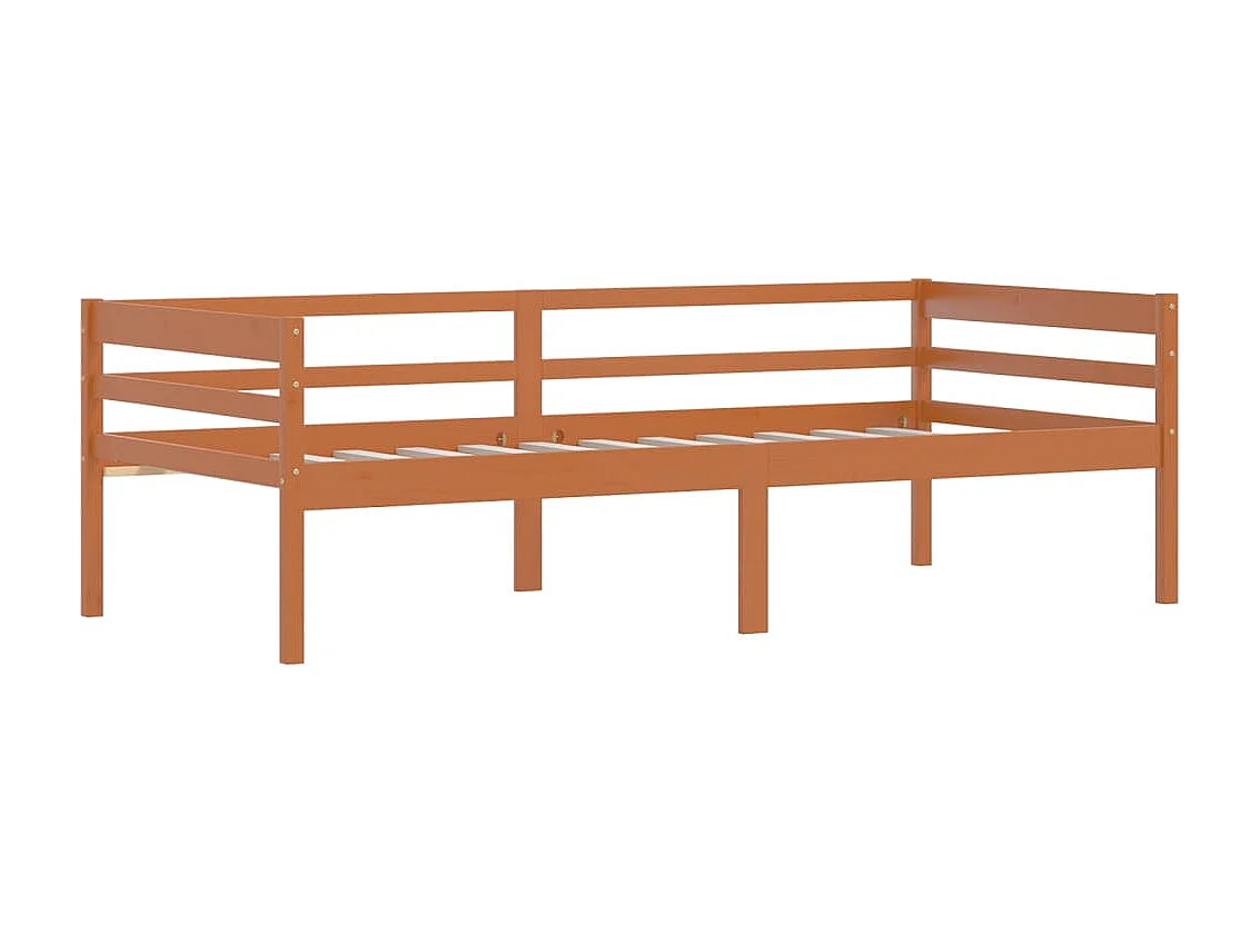 Lit-90x200 cm Marron miel Bois de pin massif EGGB53552
