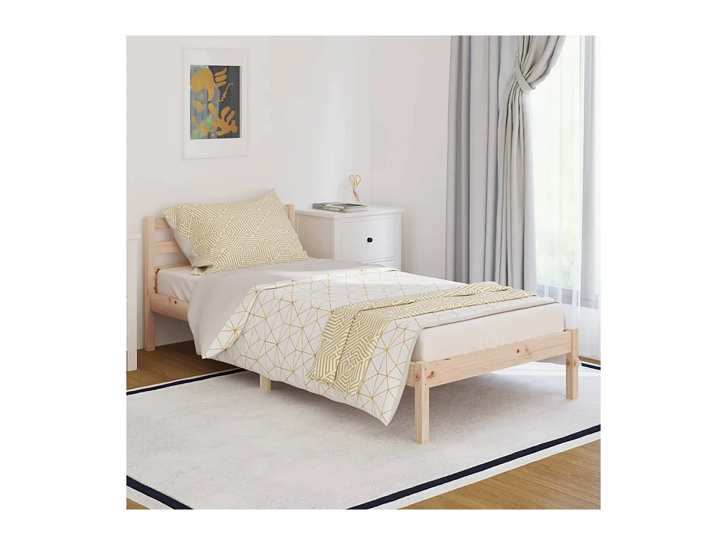 Lit-90x200 cm Bois de pin massif EGGB95988