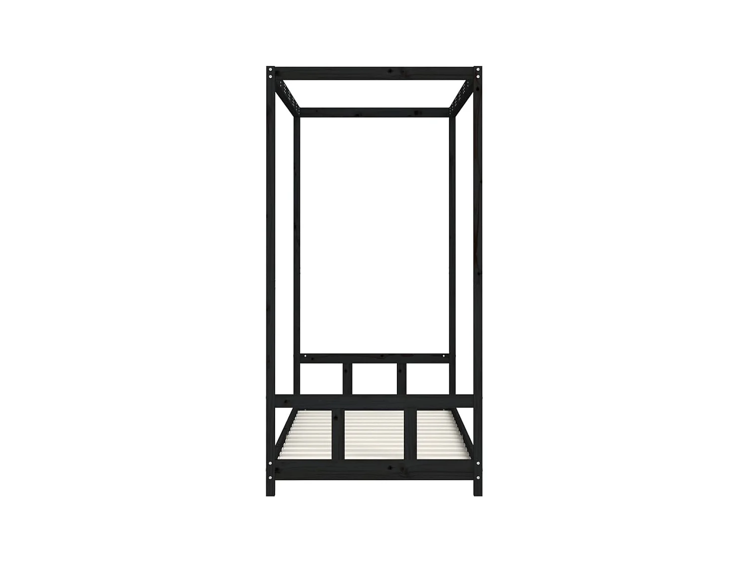 Cama infantil 90x190 cm pinho maciço preto PT606889