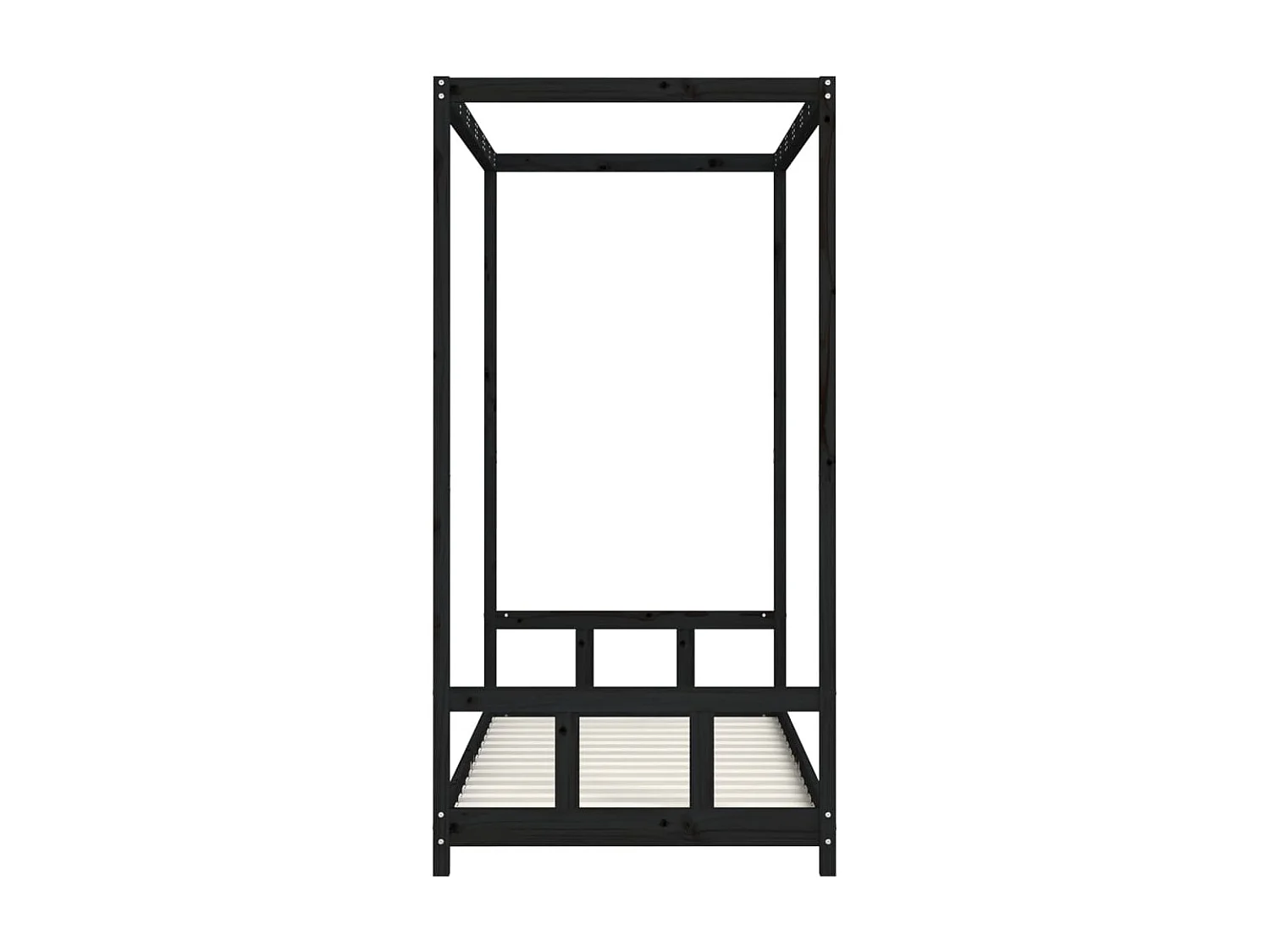 Cama 90x190 cm para niños madera de pino negro ES54765
